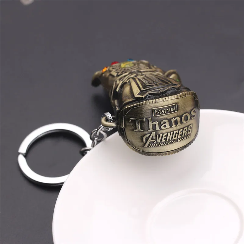 Thanos Gauntlet Glove Toys Keychain Alloy Figure Backpack Accessories Kids Keychain Holder Pendant Gift view 6