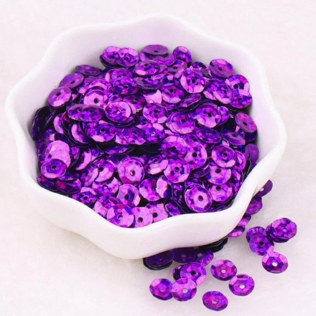 1000 pcs of 6mm silver sequins, curved pieces, laser circular concave pieces, bead pieces, DIY hand sewn clothing accessories, - Image 6