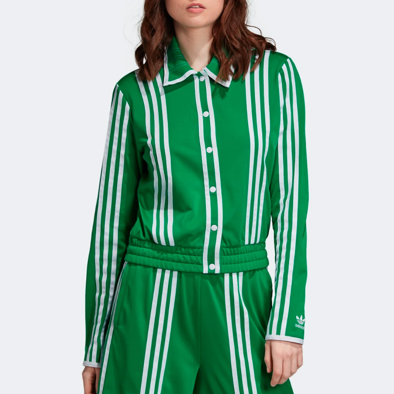 Adidas Authentic Trefoil Women's Fashion Striped Casual Collar Jacket