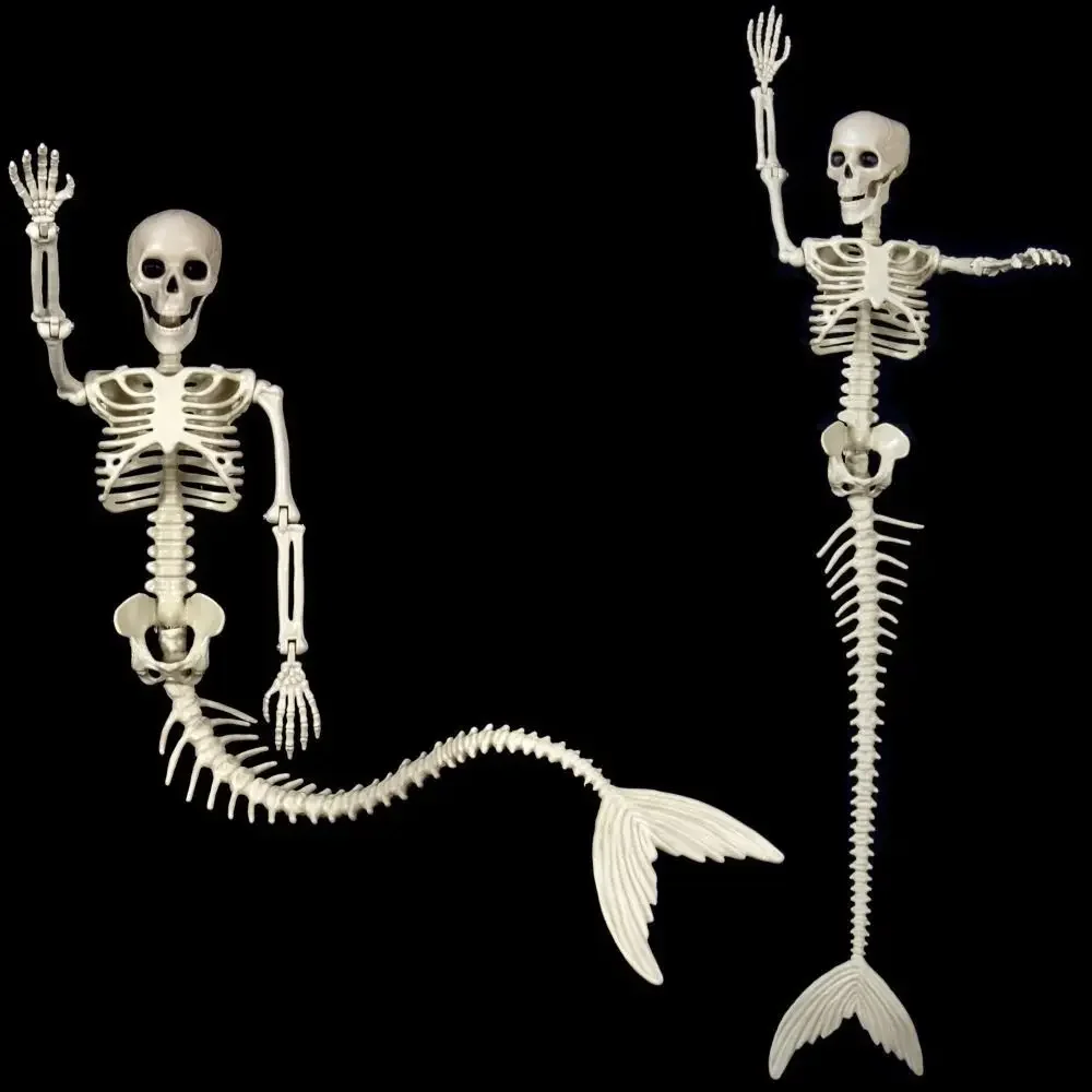 Portable Skeleton Mermaid ，Flexible Plastic Halloween Fish ， Decoration 80cm Fish Skeleton Statue Halloween