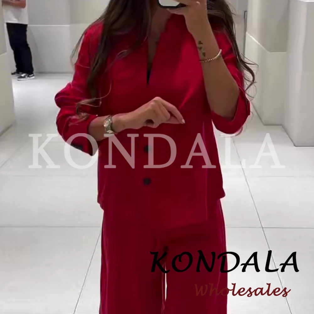 KONDALA Casual Office Lady Women Solid 2026 Blazer Single Breasted Jacket Long Sleeve Straight Fashion Female Elegant Outwear