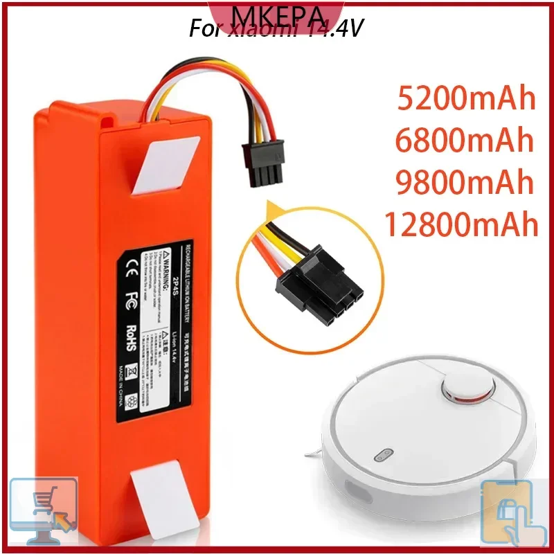 🔥 -14,4 В 12800 мАч литий-ионный аккумулятор для робота-пылесоса, сменный аккумулятор для робота Xiaomi Roborock S50 S51 S55, аксессуар Spar