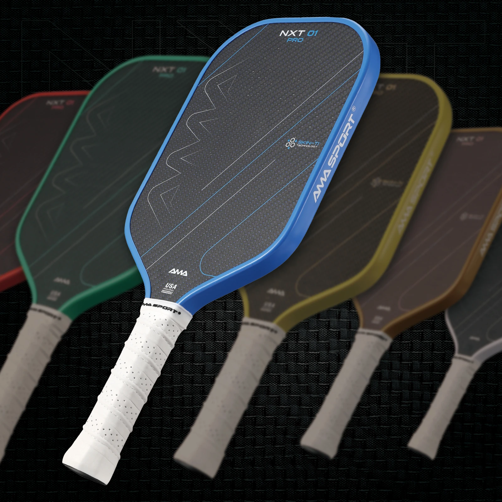 AMA SPORT USAPA Certified Professionalism Pickleball Paddles With Embedding Ti Wires Into Carbon Fiber For More Precise