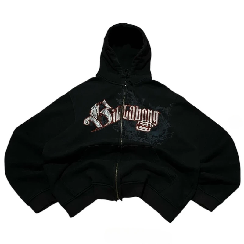 Graffiti Print Solid Color Zipper Hoodie Men Women Ins New High-quality Sports Cardigan Winter Loose High Street Leisure Jacket