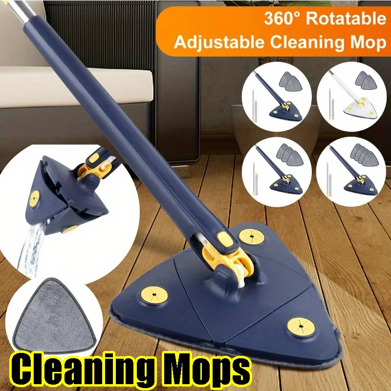 self-cleaning Triangle 360 Cleaning Mop Telescopic Household Ceiling Cleaning Brush Tool Self-draining To Clean Tiles and Walls