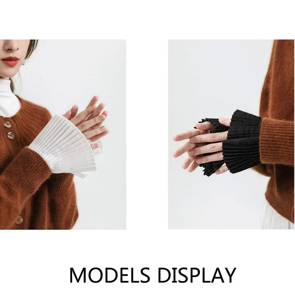 

Detachable Cuffs Pleated Fake Sleeves Ruffles Chiffon Fake Cuffs Clothing Decoration Wristband Hand Wrist Cuffs