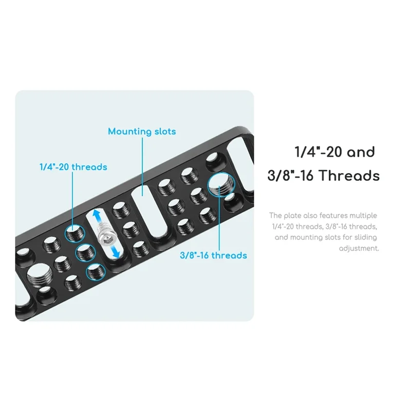 L53A-لوحة الجبن متعددة الوظائف مع محول VESA 75 مم 1/4 بوصة 3/8 بوصة خيوط لقفص ثلاثي القوائم وإكسسوارات صناعة الأفلام