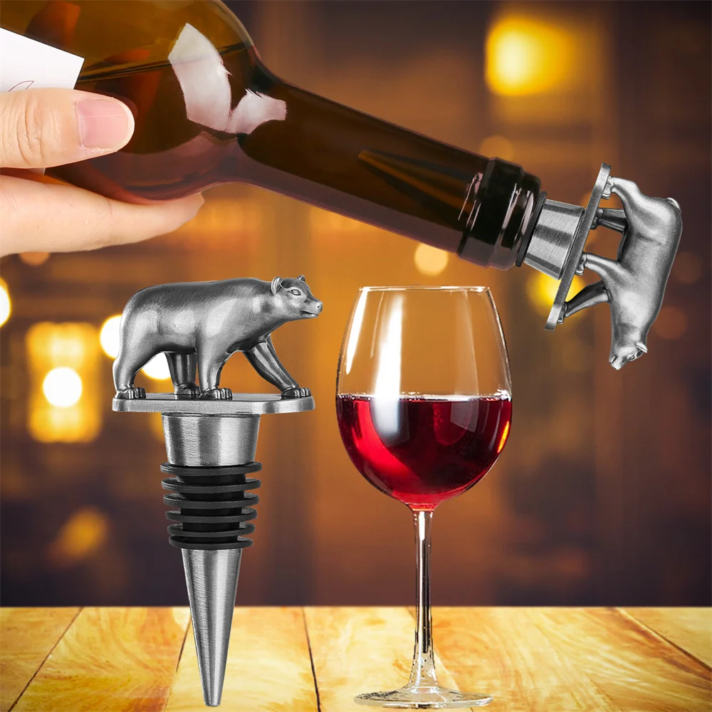 

Brown Bear Shaped Red Wine Champagne Wine Bottle Stopper Bear Lovers Wine Gifts Wine Stopper Bar Accessories Home Bars