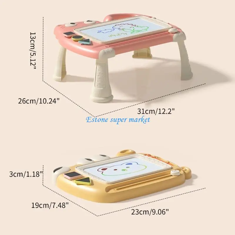 Tableau magnétique pour bébé 090B, planche à dessin Double face avec formes magnétiques, jouet pour enfants 2 à 8 ans