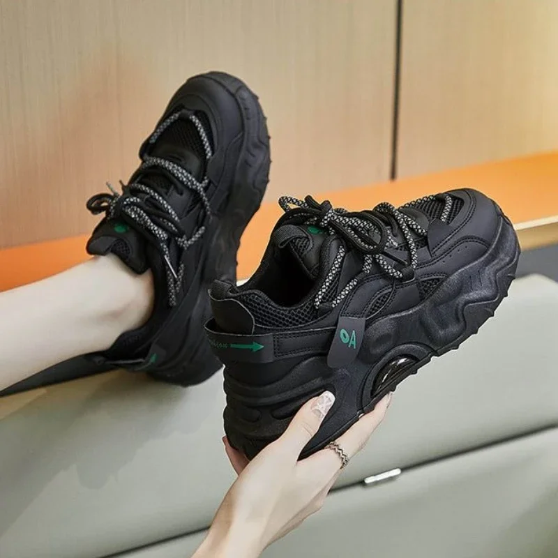 

​Height Increasing Women Sneakers Spring European Style Thick Sole Platform Shoes Ultra Lightweight Versatile Casual Sports​