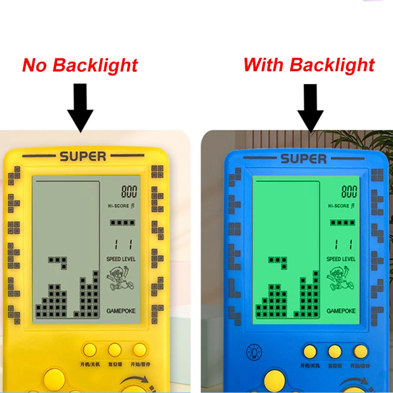 Creative Block Brick Console Game Brick Games Tank Battle Racing Puzzle Retro Handheld Portable Game Toys Children Festival Gift