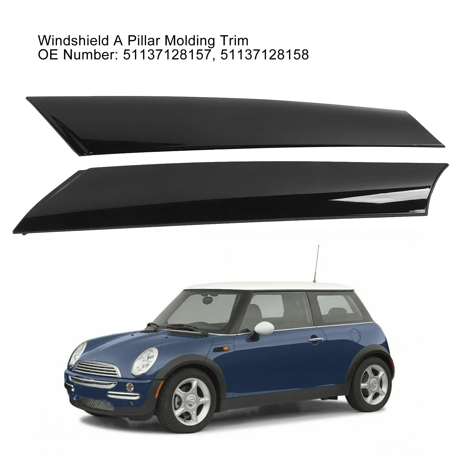 

A Pillar Molding Trim Weather Proof 51137128158 Exterior Windscreen A Pillar Trim for R50 R53 Cabriolet R52
