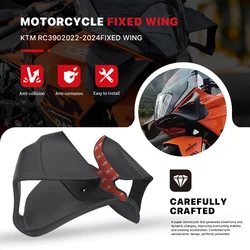 Motorcycle Fixed Wing Spoiler Fairing For KTM RC390 RC 390 2022-2024 Motorcycle Accessory Front Aerodynamic Wing Side Winglet