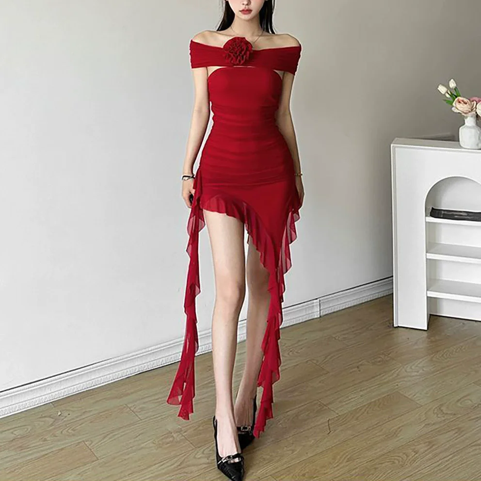 Spitze Spleißen Sexy Perspektive Kleid Frauen Unregelmäßige Ärmellose Rand Kleid Sommer Lange Party Urlaub Abendkleid