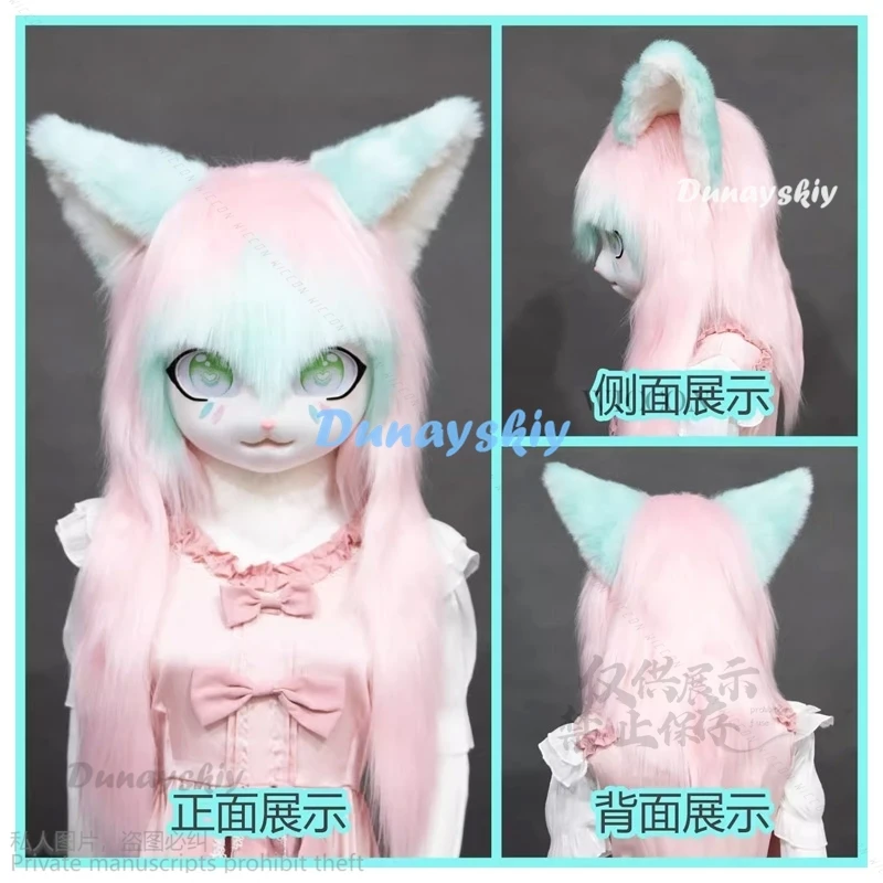 Fursuit Kigurumi Headset Furry Cosplay Costume Head Comiket Furries Rubbit Doll Cat Doll Kig Costume Animal Lolita Cosplay Kawai