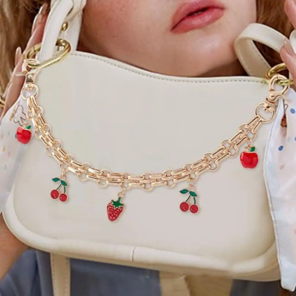 

Bag Charms Luxury Bag Strap Apple Cherry Strawberry Pendant Clothing Chain Extension Chain Replacement Shoulder Bag Accessories