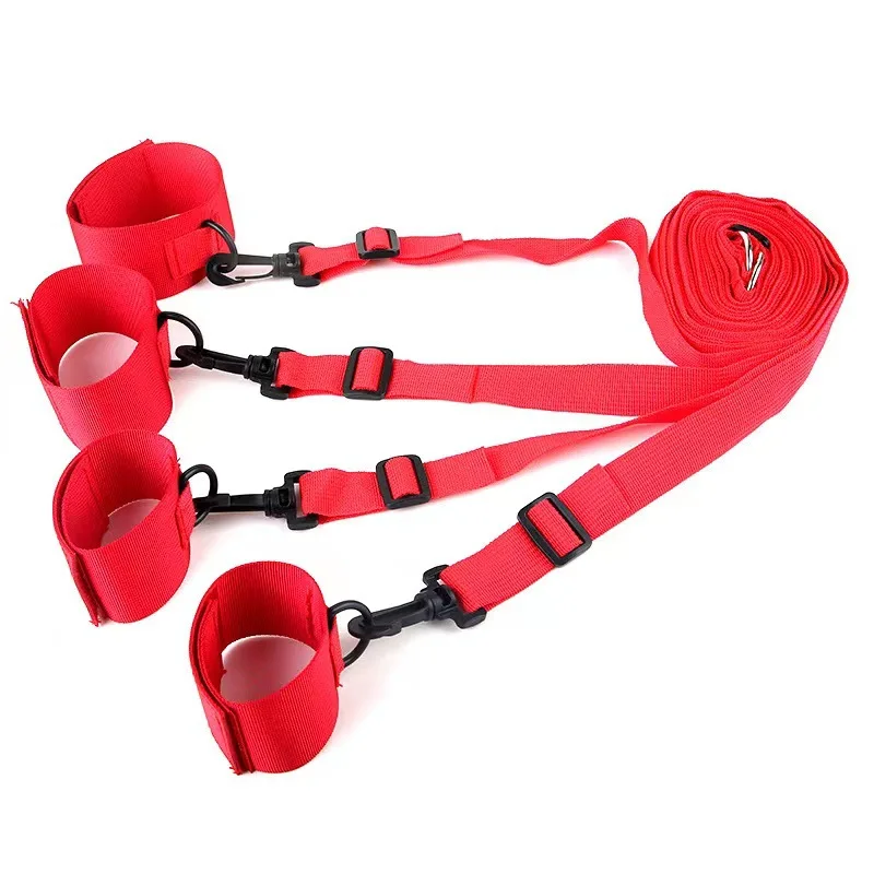 Adult Female Couples Intimate Role-play Accessory BDSM Bed Bondage Restraint Set with Leg Spreaders Handcuffs Ankle Cuffs view 4