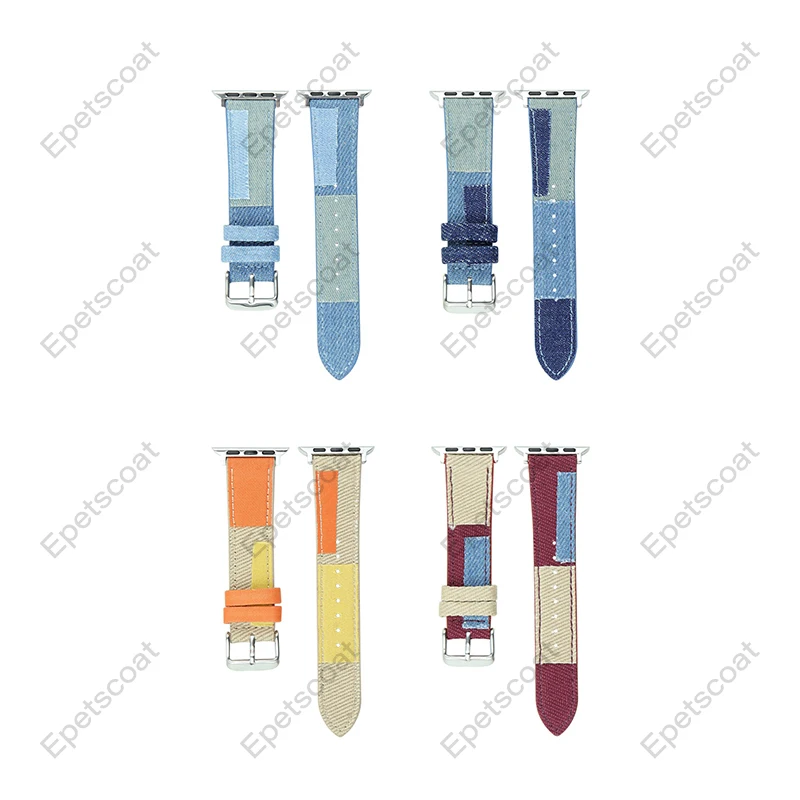 Denim splicing strap bands for Apple Watch 10 46 42 mm 9 8 7 6 Ultra 2 SE 49 45 44 41 40 38 needle buckle wholesale 026