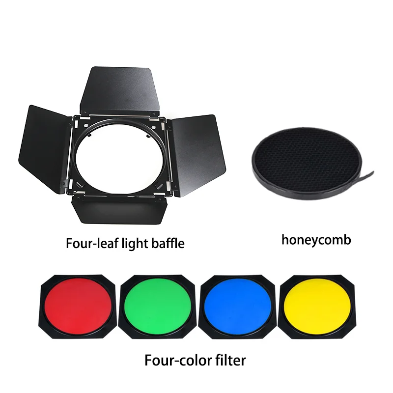 Four-leaf Light Baffle for Studio Flash Honeycomb Studio Light Honeycomb Cover Color Filter Standard Cover Accessories