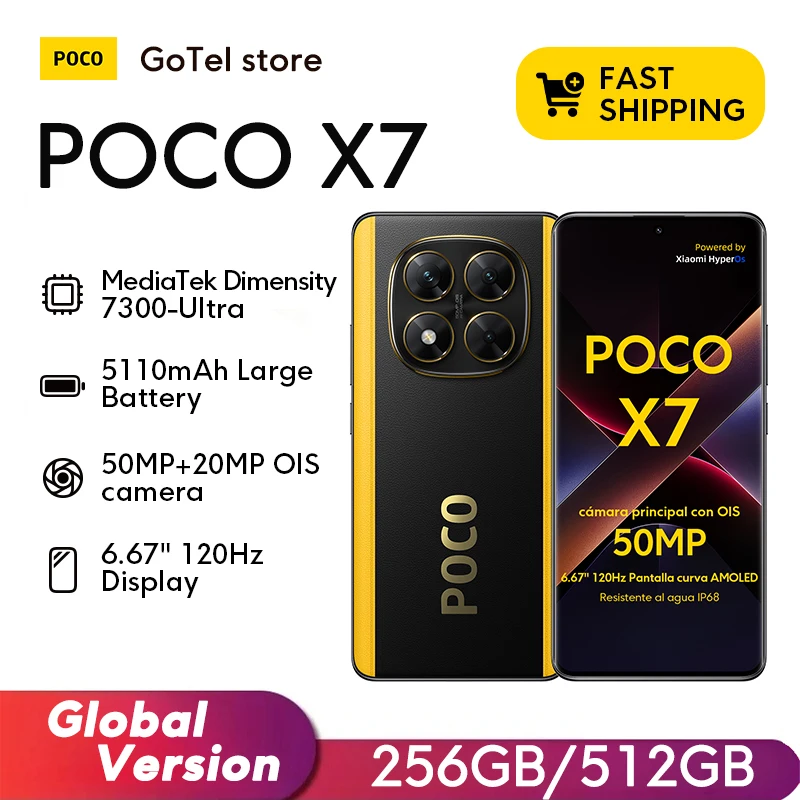 POCO X7 5G Global Version 6,67" AMOLED 120Hz 5110mAh Schnellladung 50MP Kamera NFC