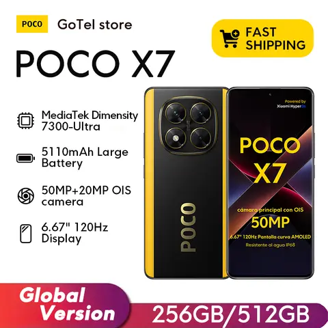 POCO X7 5G Versión Global 6.67" AMOLED 120Hz 5110mAh Carga Rápida 50MP Cámara NFC