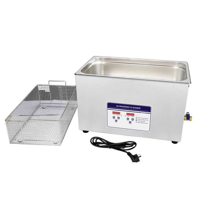 600W Industrial Ultrasonic Cleaner Bath 30L Digital Timer Heating With Cleaning Basket  304 Stainless Steel Home Appliances