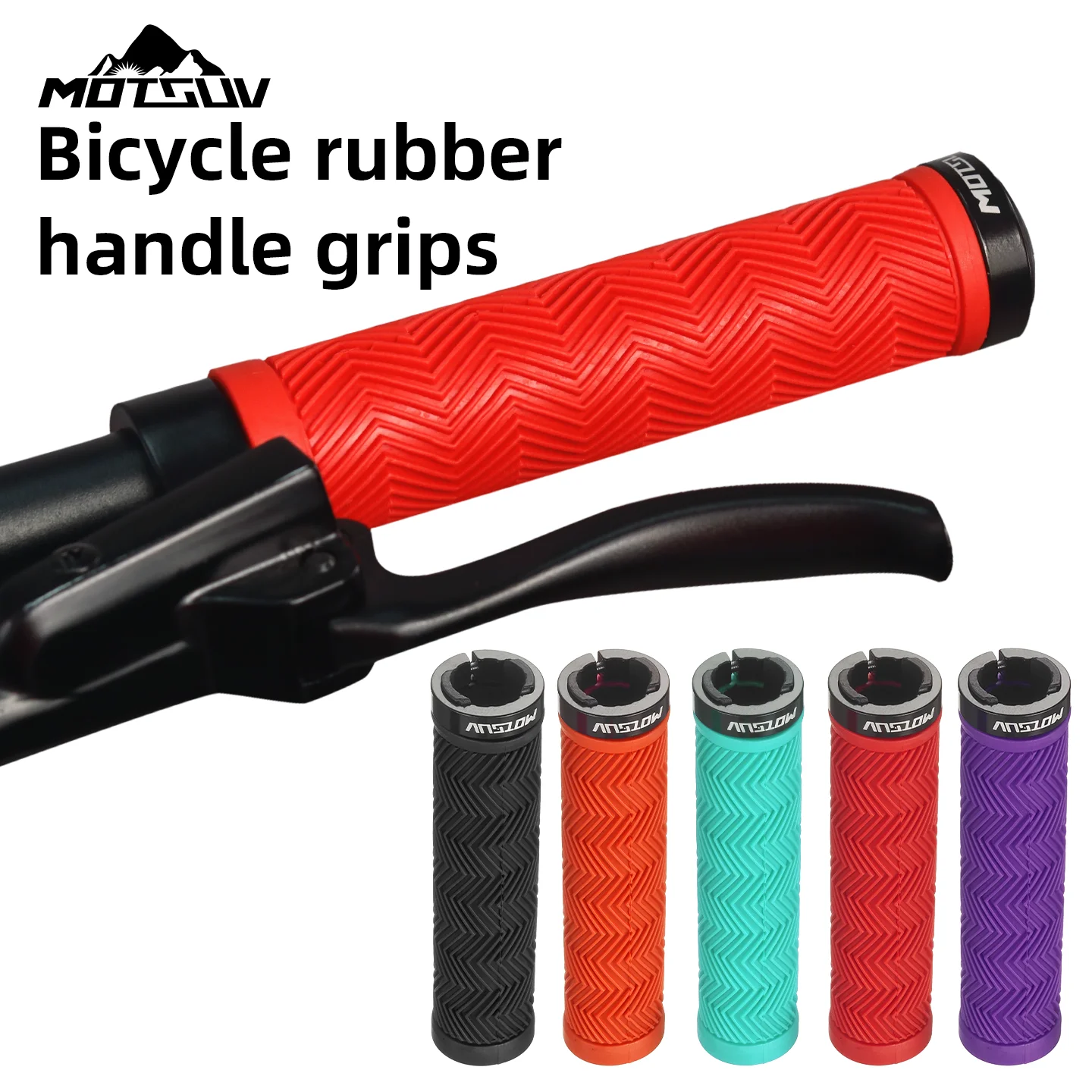 AliExpress MOTSUV Bicycle Grips MTB Bike Handbar Grip Rubber Non-slip Aluminum Alloy Lockring Corrugation Shockproof Cycling Accessories