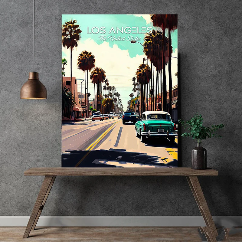 

San Francisco Art Print,Retro Travel Poster Wall Art Canvas Painting Modern Artwork Mural Picture for Living Room Home Decor