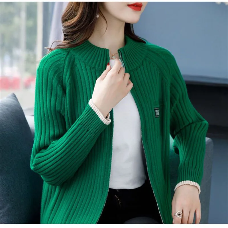 

Spring Autumn Winter New Coat Loose Zipper knitwear Female Sweater Cardigan Women's Jacket Casual Western Style Outwear Ladies