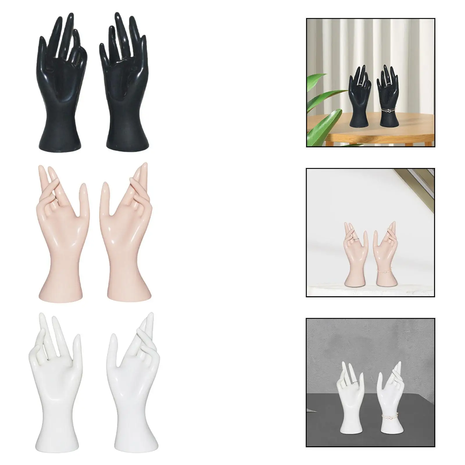 

1 Pair Female Mannequin Hand Jewelry Holder for Vendors Stores Countertop