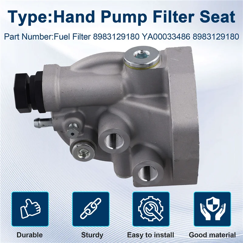 

Simple Fuel Filter Hand Pump Filter Seat 8983129180 YA00033486 For Hitachi Sumitomo Sany Lovol Ihisce Excavator 8-98312918-0