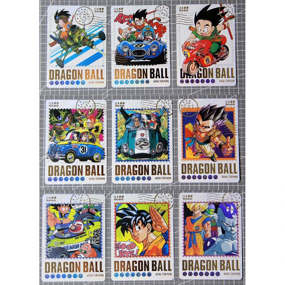

10Pcs/set Diy Self Made Dragon Ball Stamp Style Color Flash Card Goku Gohan Gift Toy Game Anime Collection Cards