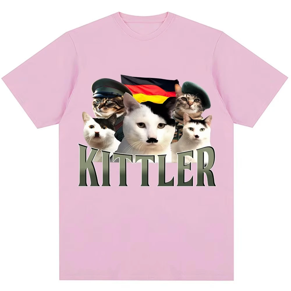 مضحك القاتل فرحان القط ميمي تي شيرت الرجال النساء موضة س الرقبة تي شيرت حجم كبير عادية القطن تي شيرت الشارع الشهير للجنسين