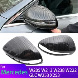 For Mercedes AMG C E S GLC W205 W213 W238 W222 C217 C253 X205 W253 X253 Only for LHD Bright Black Side Mirror Covers replacement