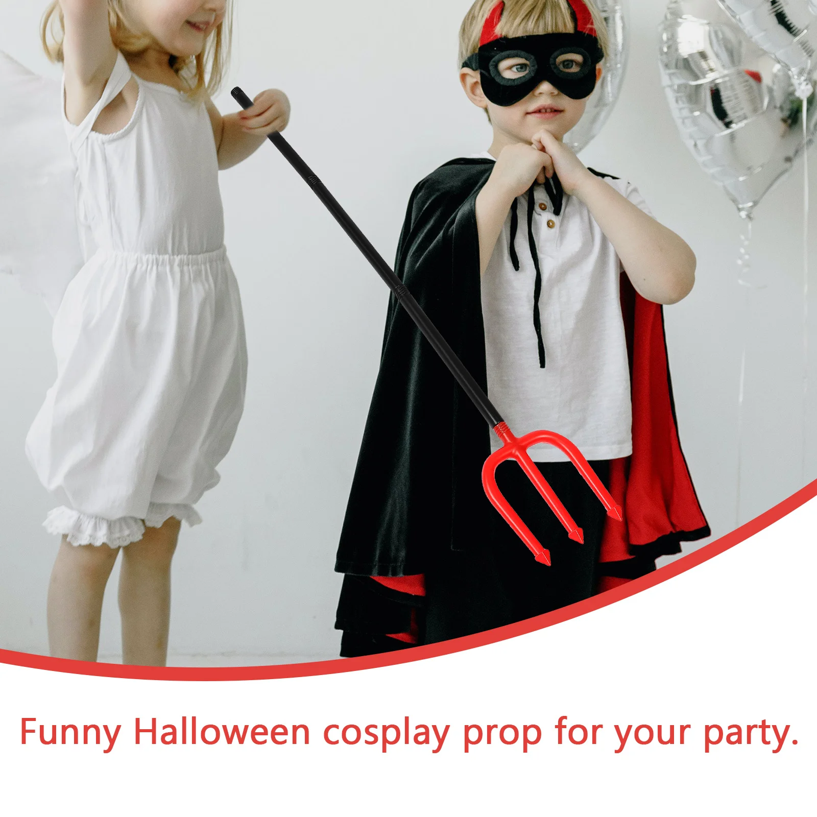 

Demon Trident Prop Funny Plastic Halloween Cosplay Accessory Fork Toy Kids Plaything Safe No Burrs Masquerade Party