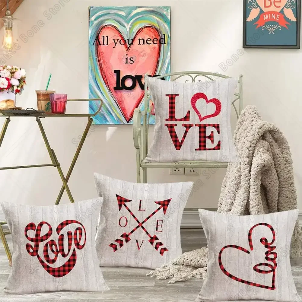 Valentine's Day Decorative Pillowcase 40x40cm Home Decoration Love Arrow Throw Pillow Cover Cushion Cover Valentine's Day Gift