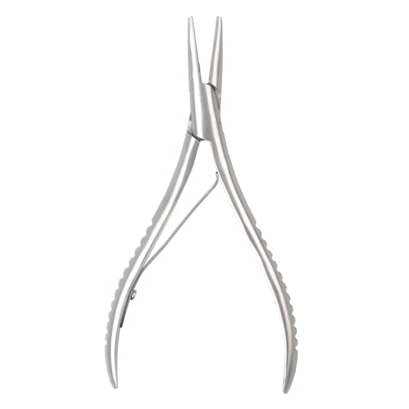 Flat Nose Hair Extension Pliers Toothed Design Stainless Steel Professional Salon DIY Hair Tool