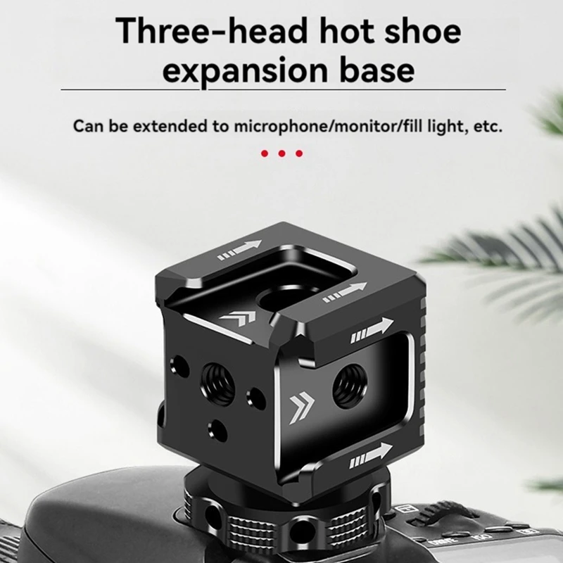 Bnvn-triple adaptor dudukan sepatu, dudukan braket cahaya pengisi mikrofon dasar Monitor Arri 1/4 lubang panas untuk kamera SLR