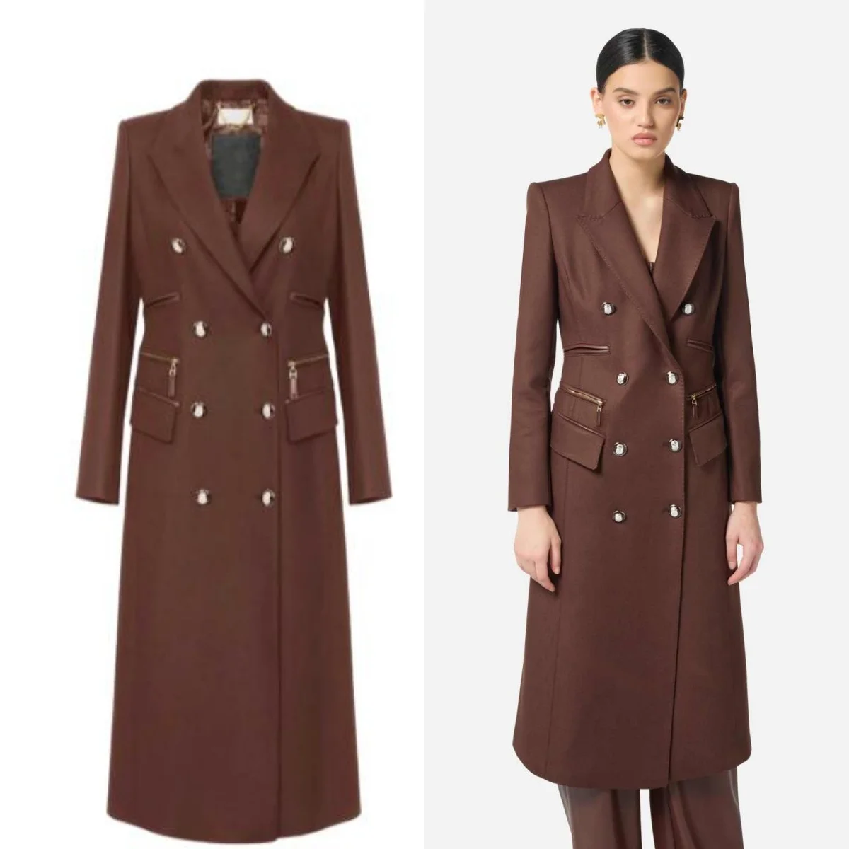 

Business Women's Double Breasted Long Trench Coat Autumn Wniter Outerwear For Office Ladies Work Custom Made