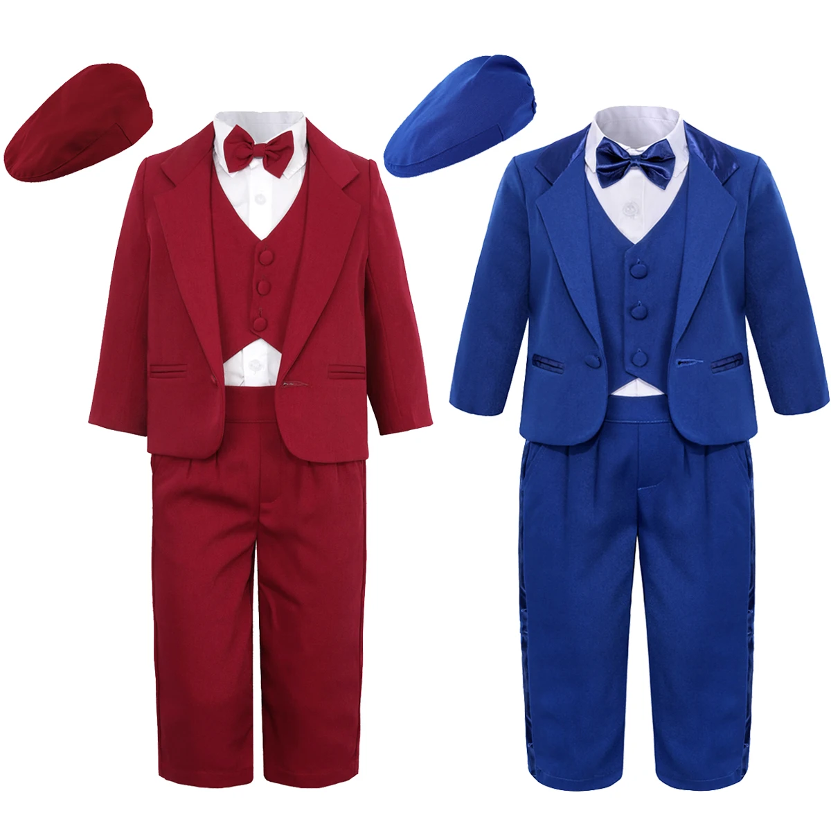 Baby Boys Formal Clothing Sets Christening Suit Infant Wedding Birthday Tuxedo No Tail Party Outfits Boy Church 5 Pcs Set