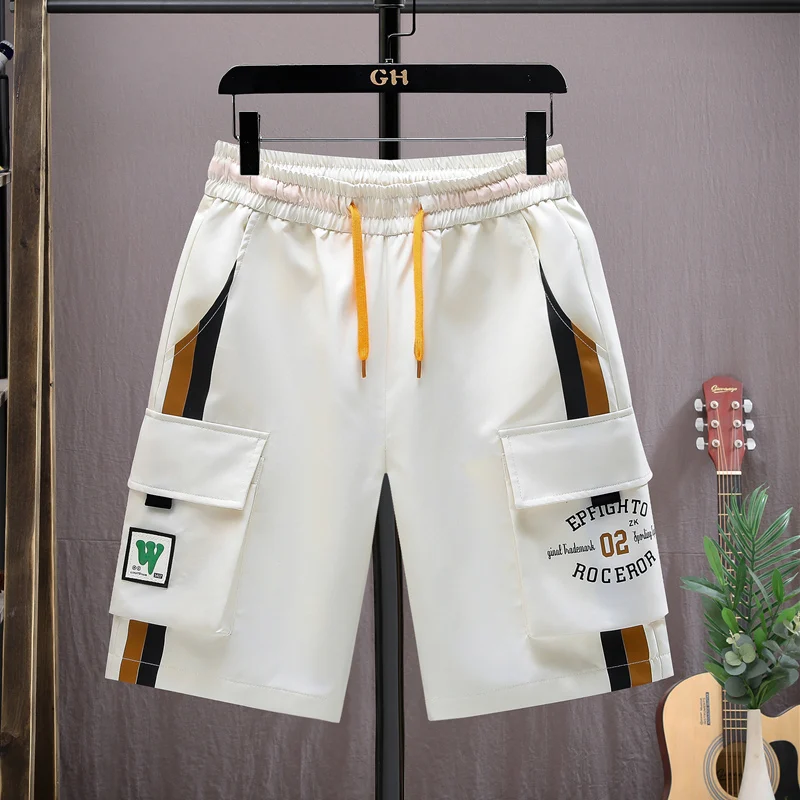 

Мужские летние модные повседневные свободные шорты прямого кроя в рабочем стиле 2024 года, универсальные, удобные, из полиэфирного волокна, со средней посадкой на талии