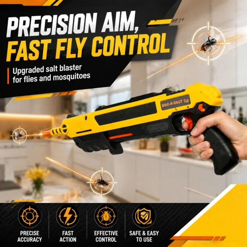 2026 Salt Gun Upgraded accurate Aiming Fly and Mosquito Killer Adult Simulation Toy Fly Killer Flie New Shooting Game Plastic 2