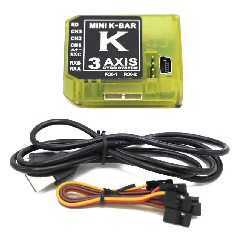 

Трехосевой гироскоп KBAR Gyro MINI K-BAR YELLOW K8, 3-осевой гироскоп без катушки PK VBAR B8 для радиоуправляемых вертолетов Mikado VBAR Trex