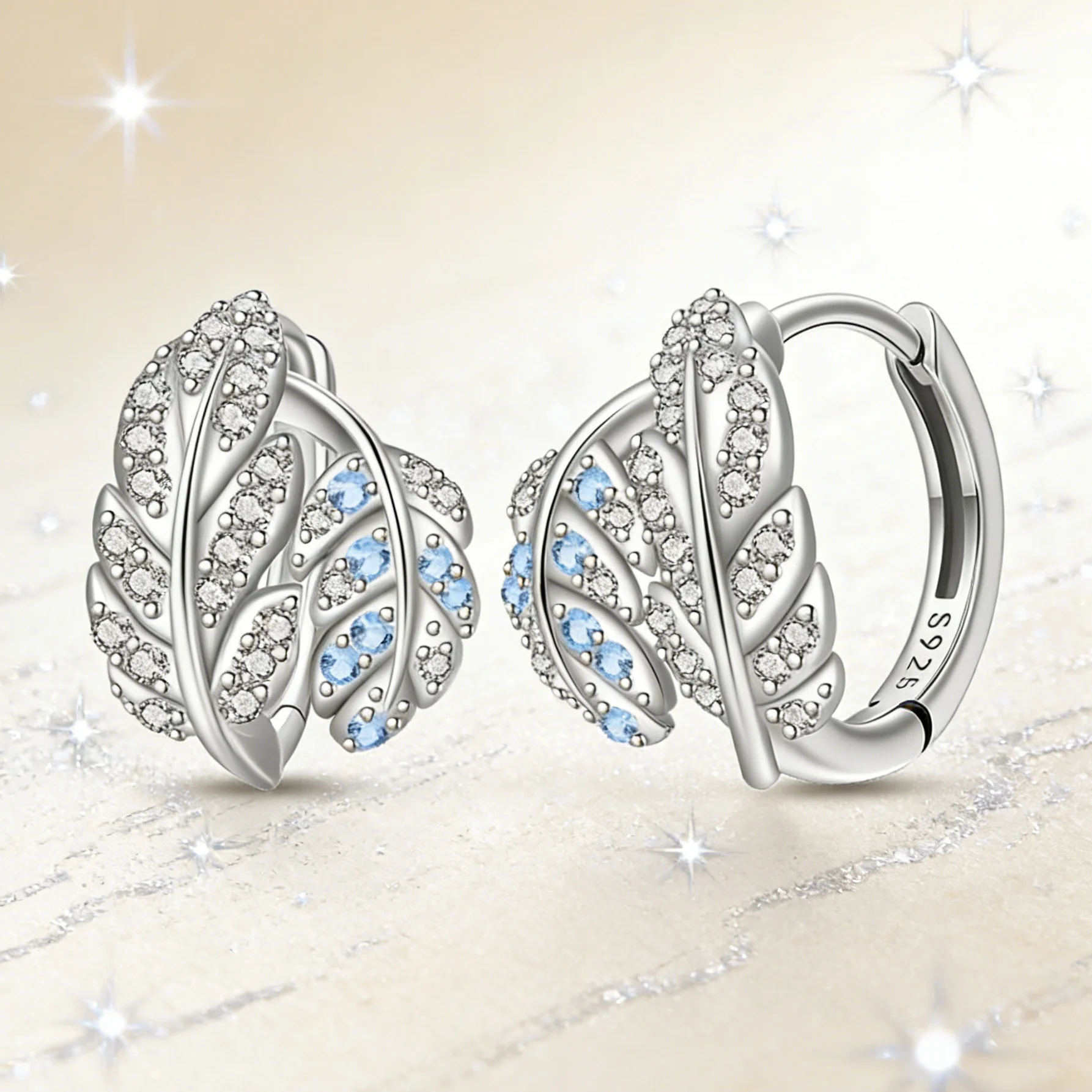 

Hot Sales 925 Sterling Silver Exquisite Feather Earrings Adorable For Women Girls Birthday Anniversary Surprise Jewelry Gifts