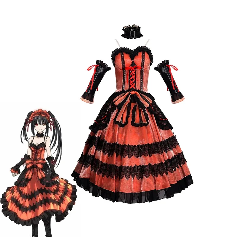 Costume de Cosplay Anime Tokisaki Kurumi, Date A Live, magnifique robe uniforme douce, vêtements de jeu de rôle pour fête d'halloween, scène 5 5ftu, 2026
