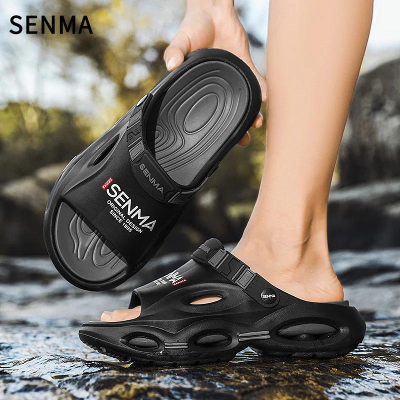 

SENMA Men Summer Beach Slides 5CM Thick Sole Anti Slip Slipper Sandals Simplicity Ultra Light EVA Comfortable Sports Slippers
