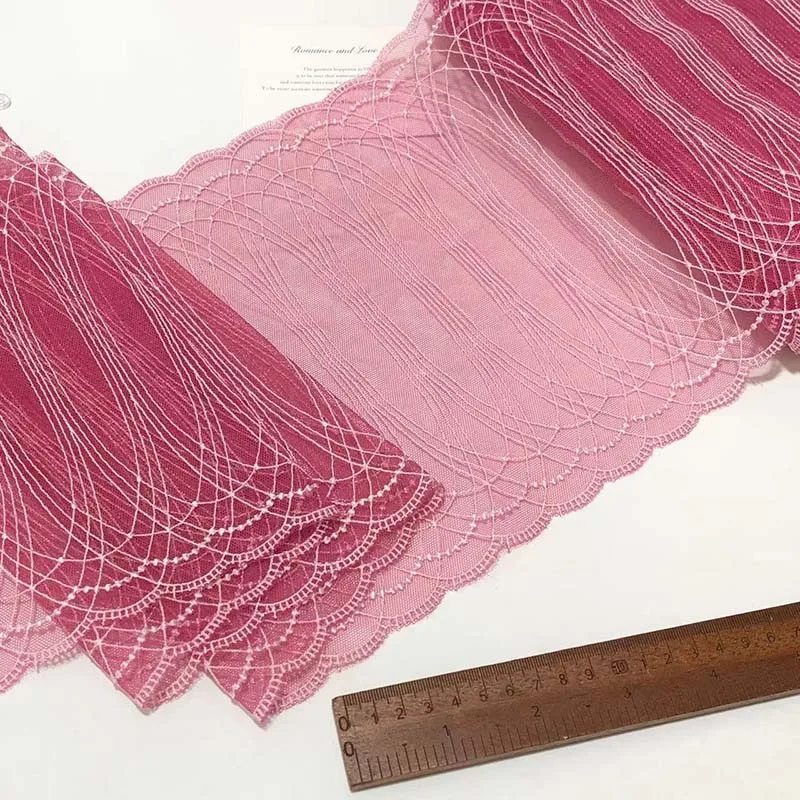 15Yards Two Tones Embroidery Lace Trim Lingerie Sewing Craft DIY Apparel Fabric Lace Dress Garment Accessory