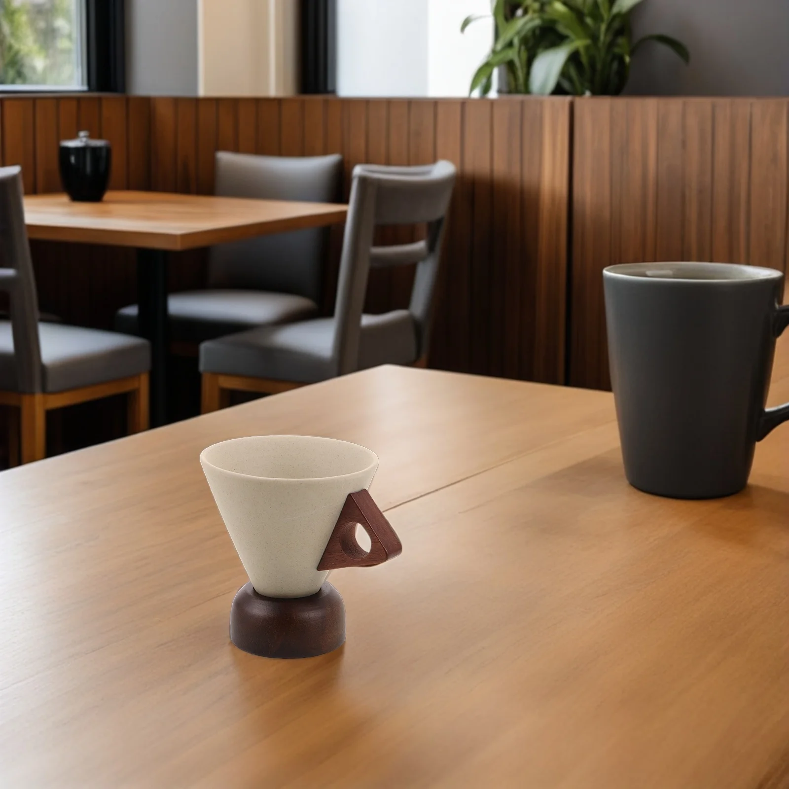 

Ceramic Funnel Coffee Cup Creative Mug Teacups Japanese-style and Base Cute Espresso