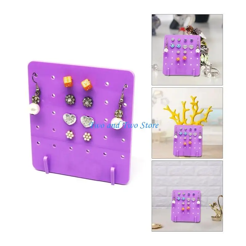 HX6F Jewellery Display Storage Stand 30 Holes Pierced Earring Earring Holder Organizers for Hanging Earrings