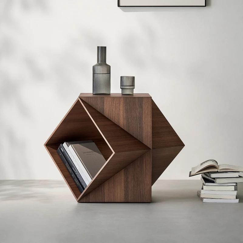 

Polyhedral corner few North American black walnut art sofa edge few solid wood simple mobile coffee table